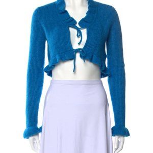 GANNI Cropped Blue Sweater | SMALL